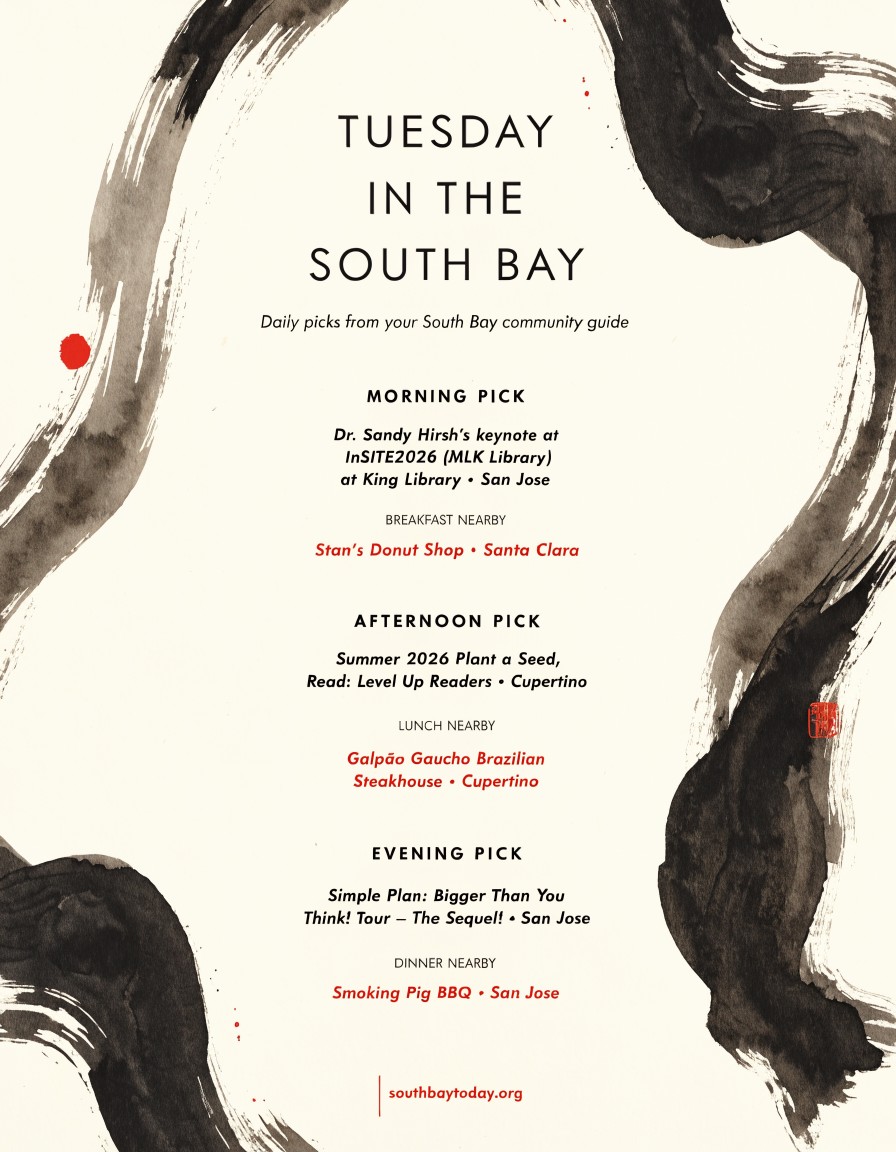 South Bay Today field guide for Tuesday, July 28, 2026