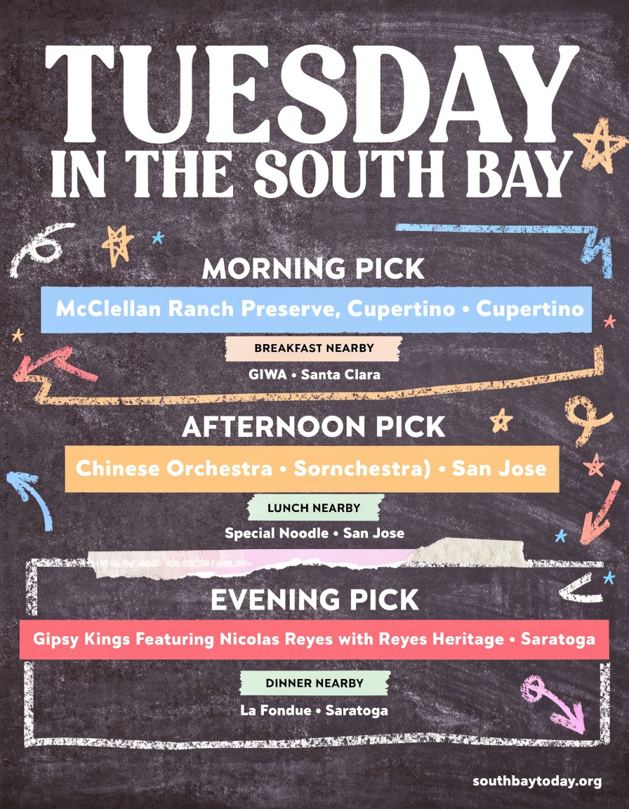 South Bay Today field guide for Tuesday, August 18, 2026
